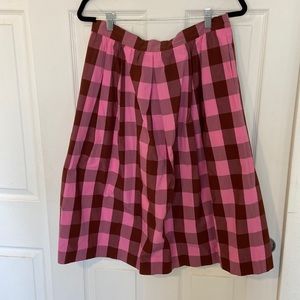 J. Crew Gingham Midi Skirt